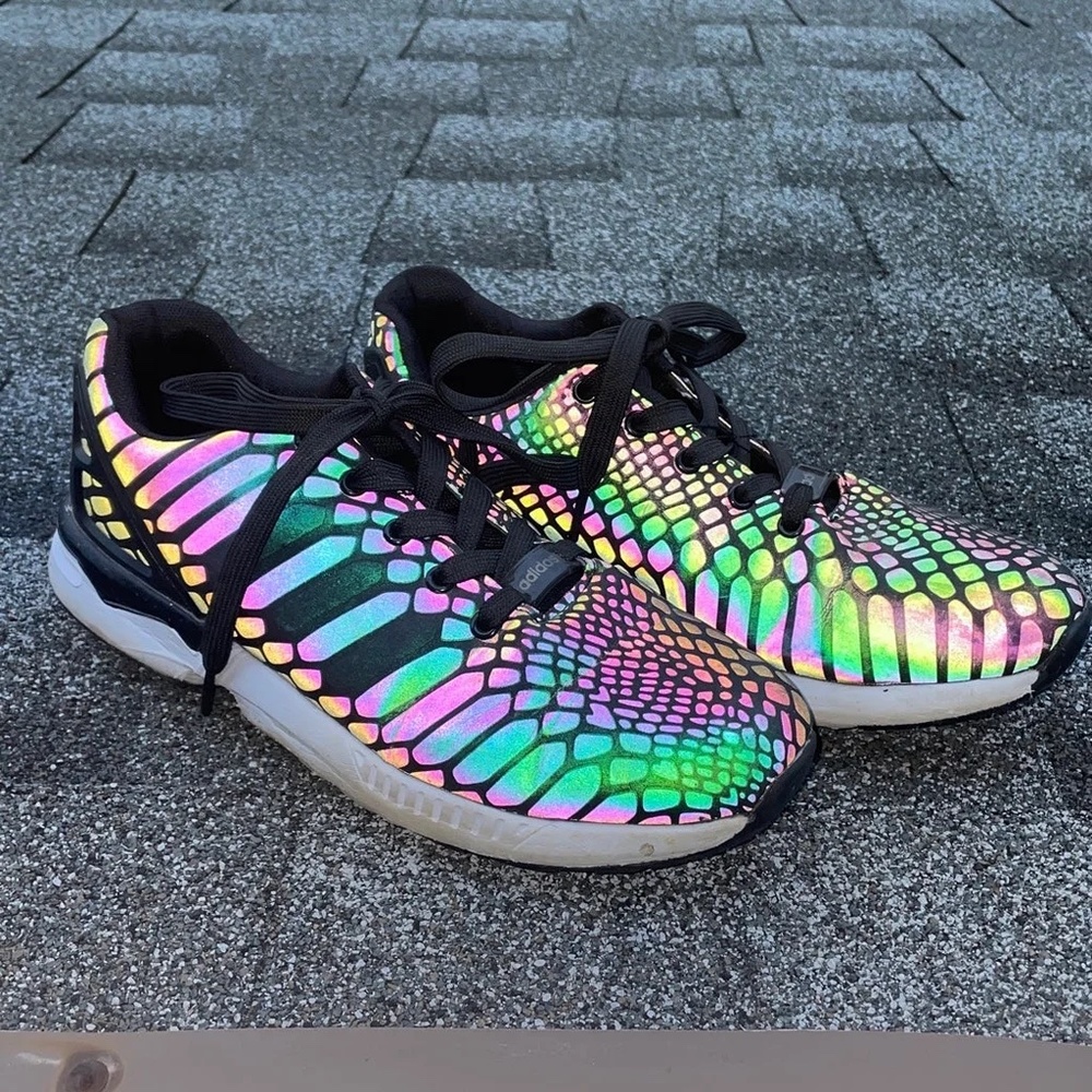 Adidas ZX Flux Xeno reflective black mens running shoes 9
